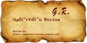 Gyárfás Rozina névjegykártya